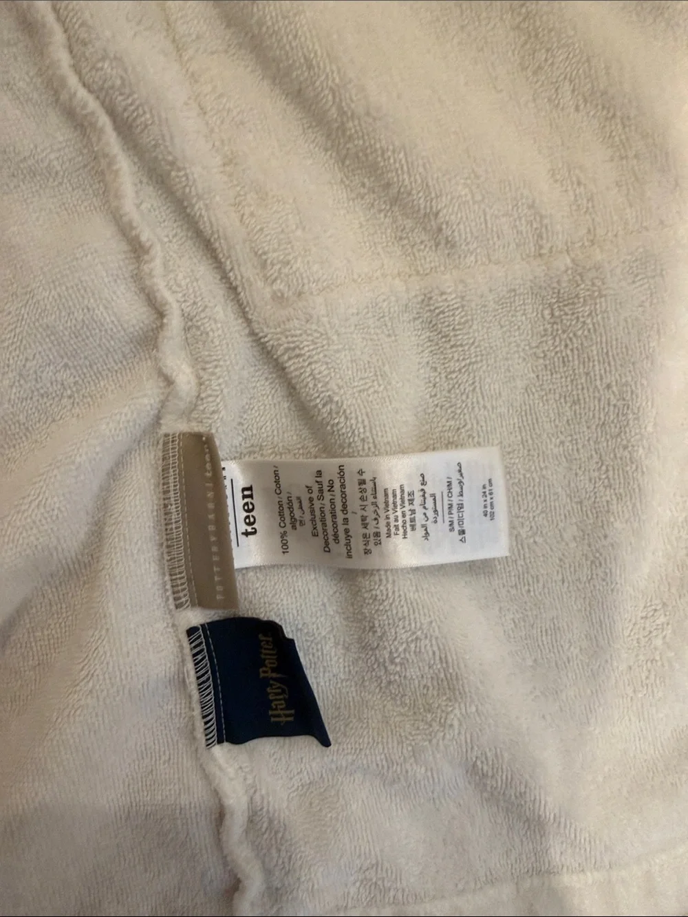 Pottery barn teen size small ravenclaw Harry Potter bath robe